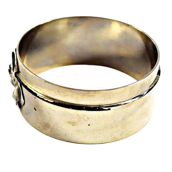 Authentic Vintage Gianni Versace Stainless Steel Rose Motif Bangle - Picture 4 of 6